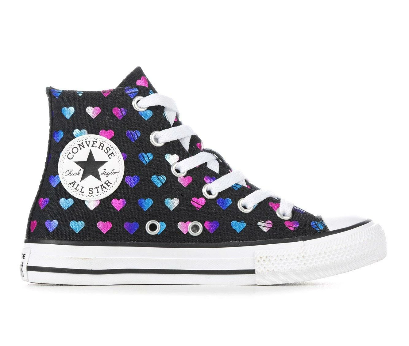 Girls' Converse Little Kid Chuck Taylor All Star Foil Heart Hi Sneakers - Image 2