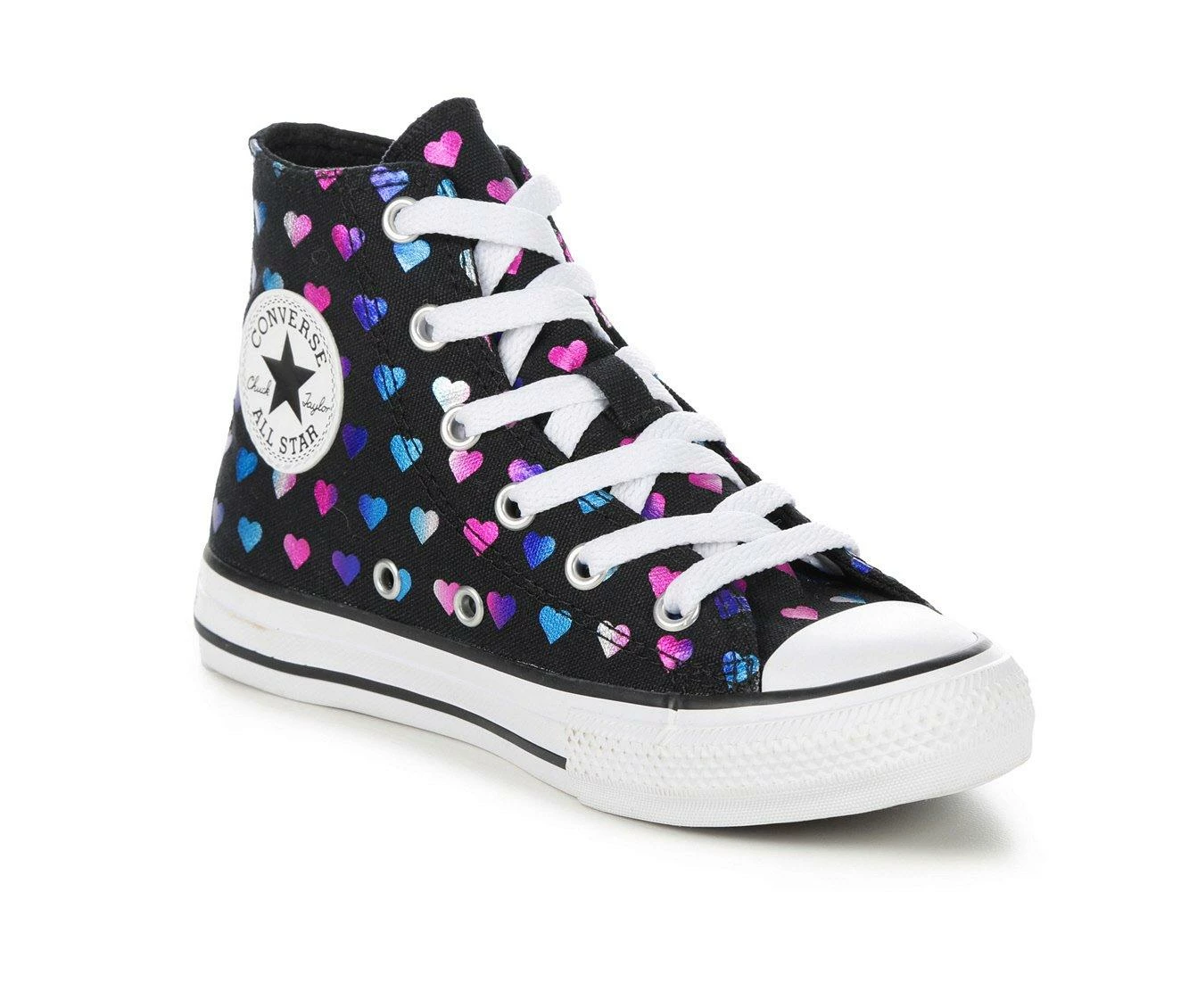 Girls' Converse Little Kid Chuck Taylor All Star Foil Heart Hi Sneakers - Image 3